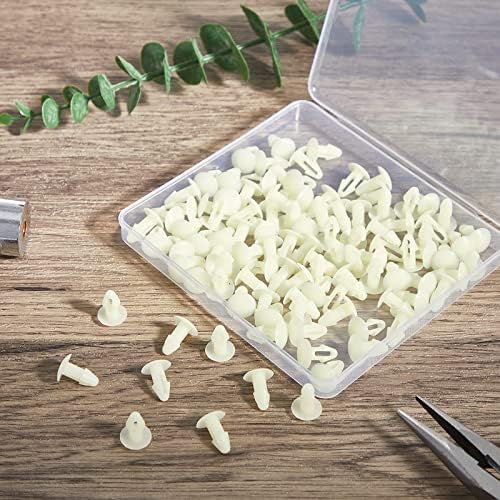 100 Pcs Strapping Rivets 15/64 Inch Hole Patio Strapping Fasteners for Patio Furniture Repair Webbing Lawn Chair Lounge Accessories, 0.66 x 0.48 Inch (White) - Image 2