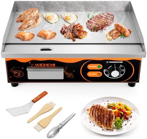 WICHEMI Electric Grill Commercial Griddle Flat Top Grill Teppanyaki Grill by WICHEMI