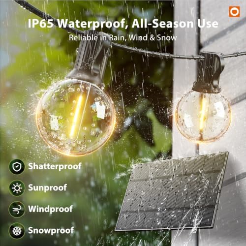 addlon 100FT 54LED Solar String Lights Outdoor Waterproof with Remote, USB - Image 6