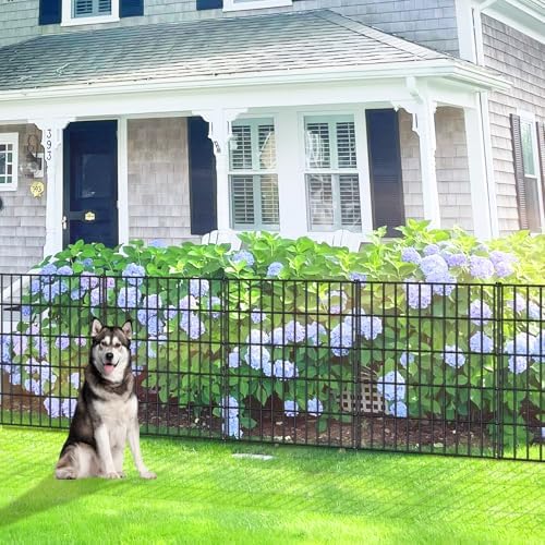 Metal Garden Fence 33.3 in x 23.3ft, Outdoor Dog Fence with Stakes for Yard - Image 2