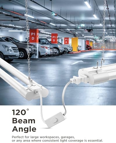 Sunco 10 Pack LED Shop Lights 4FT, Plug in Linkable, White, 40W=150W - Image 6