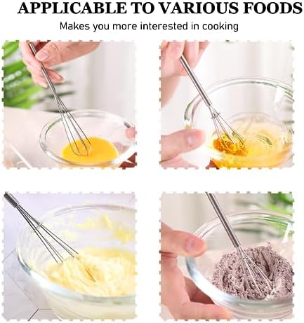 NileHome Mini Whisks Stainless Steel Whisk Set - 5" 7" 7" - Image 3