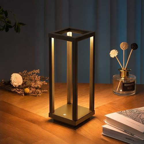 PUSU Cordless Waterproof Table Lamps, Black Outdoor Rechargeable Desk Lamp by PUSU