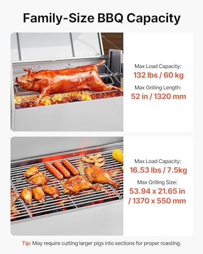 VEVOR Rotisserie Grill, Hood52" Electric Rotisserie Grill Kit - Image 3