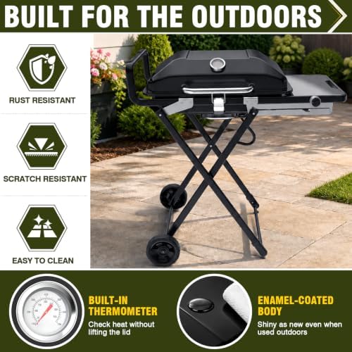 Bestfire Propane Gas Grill, 13000 BTU 2-in-1 Griddle & Grill Grate Foldable - Image 6