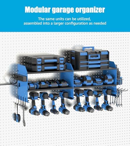 CCCEI Modular Power Tool Organizer Wall Mount with Charging, Blue, 1 Pack - Image 4