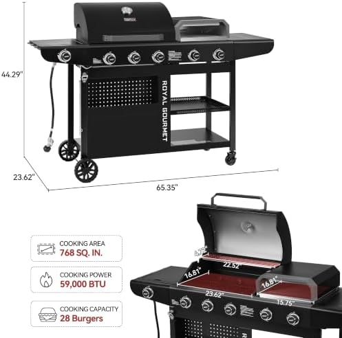 ZH3004H Premium Gas Grill and Pizza Oven Combo Black - Image 2