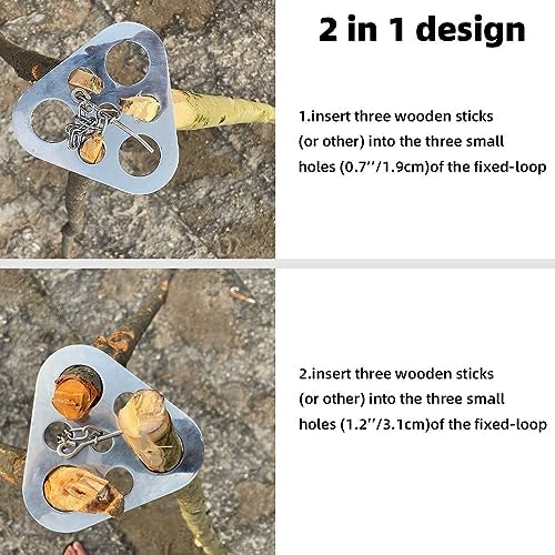 Stainless Steel Camping Tripod Board,Turn Branches into Campfire Tripod - Image 2