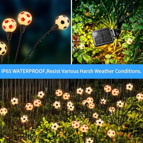 vignuto 2026 Solar Soccer Lights, 8 Packs 48LED, Solar Lights Outdoor Waterproof, World Cup Decorations, Garden Decor, Patio Decor, Unique Decor for Soccer Game. - Image 3