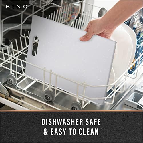 BINO Cutting Board - 3-Piece Chopping Boards | BPA-Free Plastic, Durable, Multipurpose, Dual-Sided, Dishwasher Safe, Easy to Clean | Charcuterie Accessories | Home & Kitchen Utensils Frosted Granite - Image 5
