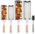 Rolling Grill Basket Set of 2, 304 Stainless Steel BBQ Grilling Baskets by Unknown