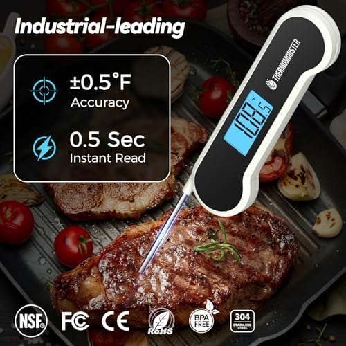 0.5 Sec Instant Read Meat Thermometer Digital for Cooking, White - Image 2