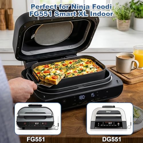 Combo Crisper Basket and Grill Rack Replacement for Ninja Foodi FG551/DG551/DG651 Smart XL Indoor Grill, Stainless Steel Air Fryer Rack & Non-Stick Grill Basket for Ninja Foodi Accessories - Image 5
