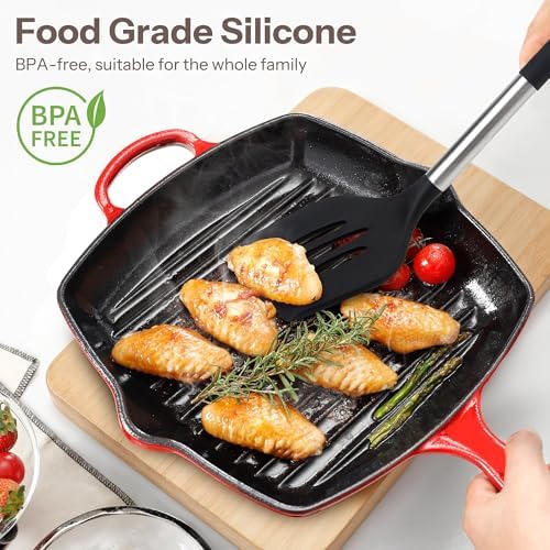 NCUE 28-Piece Silicone Kitchen Utensils Set with Stainless Steel Handles - Image 3