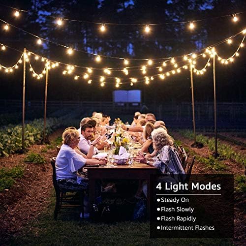 Lepro Solar Outdoor String Lights, 25ft 25 Sockets LED Globe Bistro Lights - Image 4