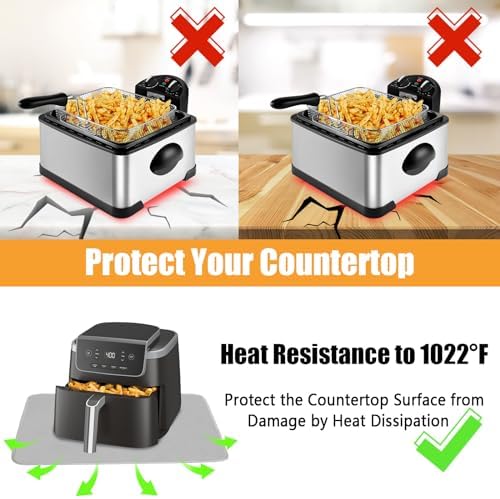 TOHONFOO Heat Resistant Mats for Countertop & Air Fryer, 24x16 in, Gray - Image 2