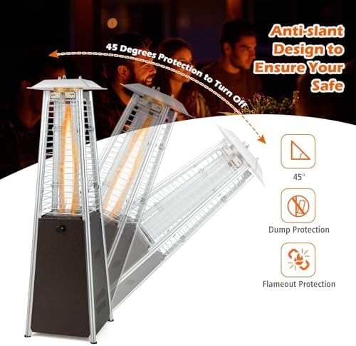 Tangkula 34" Pyramid Tabetop Propane Patio Heater, Bronze - Image 5