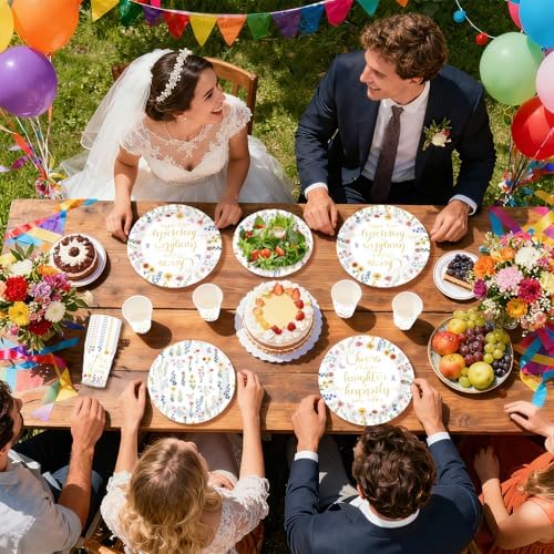 250Pcs Wildflower Bridal Shower Supplies for Engagement Wedding Serves 50 - Image 7