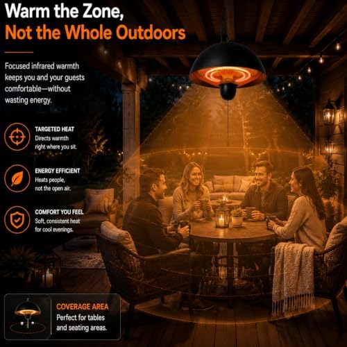 Hanging Patio Heater, Electric Ceiling Heater for Gazebo & Porch Indoor - Image 6