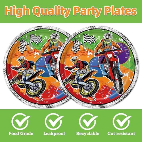 40pcs Dirt Bike Birthday Party Decorations Dirt Bike Motorcycle Plate Napkins for Boys Motocross Dirt Bike Party Supplies - Image 3