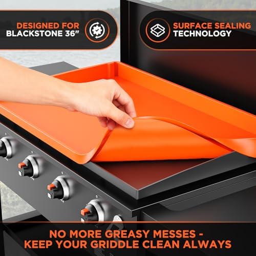 36" Silicone Griddle Mat for Blackstone 36 Inch Grill, Heavy Duty Food Grade Silicone Cover, All-Season Dirt & Rust Protection - Image 2