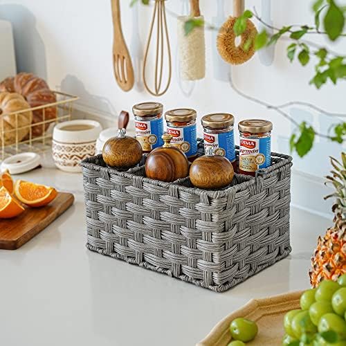 GRANNY SAYS Bundle of 2-Pack Baskets For Pantry Storage & 1-Pack Picnic Utensil Holder Caddy - Image 5