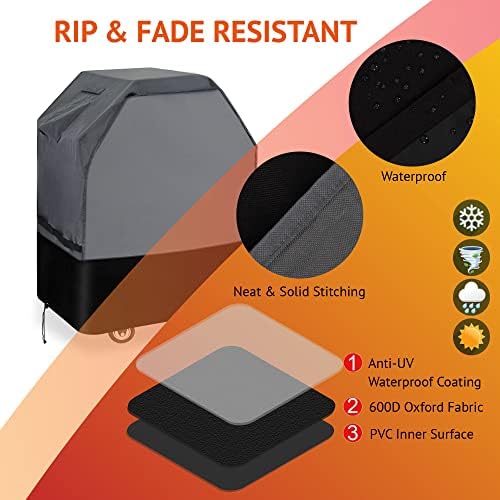 600D Oxford Heavy Duty BBQ Grill Cover 32Wx25Dx43H, Water Resistant - Image 5