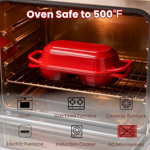 YONILL Mini Double Dutch Oven with Lid for Sourdough Bread Baking (Red) - Image 6