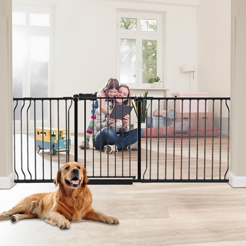 76.38 to 86.3 Inch Extra Wide Baby Gate for Doorway Stairs by HOOOEN