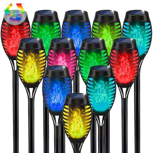 Christmas Decorations Outdoor, Multicolor Flickering Solar Christmas Lights by IkeeRuic