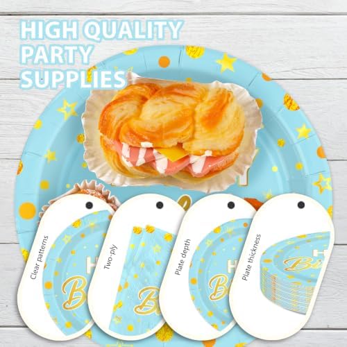 96PCS Light Blue Happy Birthday Party Decorations for Girls, Serves 24 - Image 6