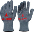 QUWIN BBQ Gloves, Oven Gloves 1472℉ Extreme Heat Resistant, Grilling Gloves Silicone Non-Slip Oven Mitts, Kitchen Gloves for BBQ, Grilling, Cooking, Baking-1 Pair… (Grey, One Size Fits Most) by QUWIN