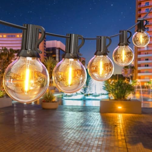 GPATIO Outdoor String Lights, 50FT G40 Bulbs Shatterproof Patio Lights, Waterproof Dimmable Hanging Outdoor Lights, Connectable LED Outside Lights for Backyard Yard Gazebo Porch Party by AddforPatioMakeover
