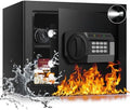 1.8 Cuft Small Fireproof Safe for Home Use, Safe Box Fireproof Waterproof with Programmable Keypad, Spare Keys and Removable Shelf, Digital Home Security Safety Box for Money Documents Medicines by SAFE