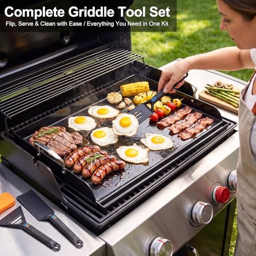 Pre-Seasoned Cast Iron Griddle, 25 x 16 in Flat Top Plate - Image 2