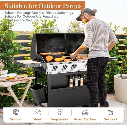 Sophia & William Propane Gas Grill and Griddle Combo, Dual Outdoor BBQ - Image 6