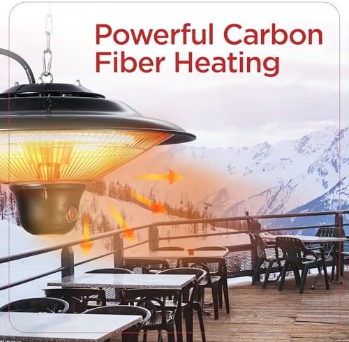 BLACK+DECKER Ceiling Mounted Outdoor Patio Heater, BHOC05, Black - Image 4