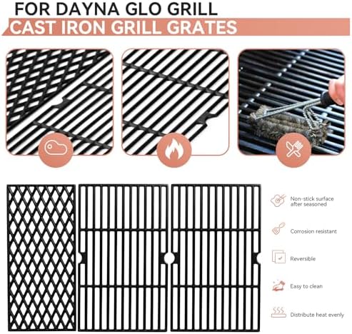 DGH450CRP Cast Iron Grill Grates for Dyna Glo DGH474CRP 4/5 Burner 3PCS - Image 3