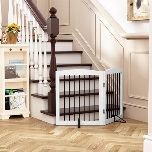 PUPETPO Support Feet for Pet Gate (Updated Version), Pet Gate Metal Support Feet Set of 2 for Extra Wide Foldable Dog Gates, Easy to Install, A Pair of Safety Fence Feet for Wooden Dog Gate, Black - Image 6