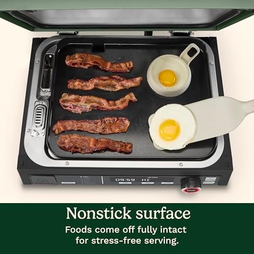 Cuisinart FlavorBoost™ Flat Top Griddle Plate, Ceramic Nonstick Cast Aluminum Griddle Insert for FlavorBoost® Outdoor Electric Grill, Even Heating Flat Top Grill Plate for Breakfast, Burgers, and More - Image 5