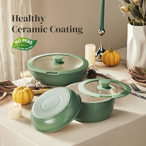 Redchef 16pcs Ceramic Pots and Pans Set Nonstick, Healthy RV Cookware Set - Image 4