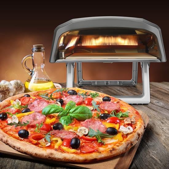 NutriChef Portable Outdoor Gas Pizza Oven - Includes Foldable Feet, Adjustable Heat Control Dial, Burner, Stone & Regulator Hose - Cooks 12" Pizza in 60 Seconds - 25.24'' x 16.14'' x 12.40'' IN - Image 6
