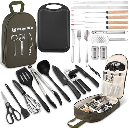 Wesqunie Silicone Cooking Utensils Set, Cookware Set for Outdoor Camping by WesqunieOutdoorAccessories