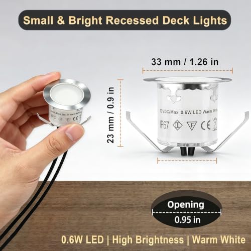 LED Deck Lights with Timer & Photocell, 36 Pack IP67 Waterproof Kit - Image 5