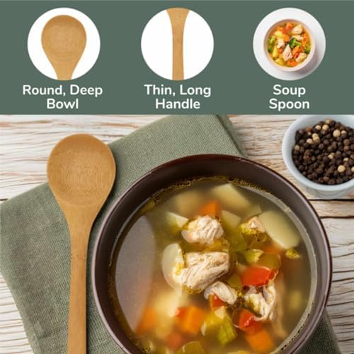 BambooMN 8" Reusable Bamboo Soup Spoon - 30 Units - Image 5