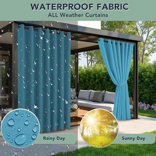 Patio Curtains Outdoor Waterproof, 6-Panels, Privacy Drapes - Image 2