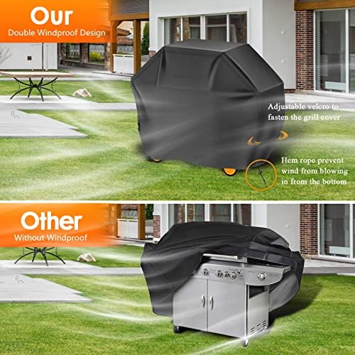 Aoretic Grill Cover, 58 inch BBQ Gas Grill Cover for Outdoor Grill, Grill Cover Barbecue Waterproof, Anti-UV for Weber Char-Broil Monument Nexgrill Spun Charbroil - Image 4