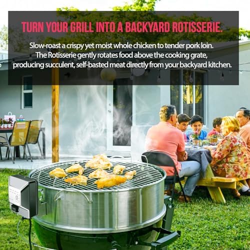 Heavy Duty 110V 4W Grill Electric Rotisserie Motor with Maximum 30lb Load Capacity and On/Off Switch, Universal Stainless Steel BBQ Grill Rotisserie Motor Accessories for Outdoor Rotisserie Cooker - Image 7