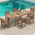 SERWALL Outdoor Patio Dining Set for 6, Brown by SERWALL