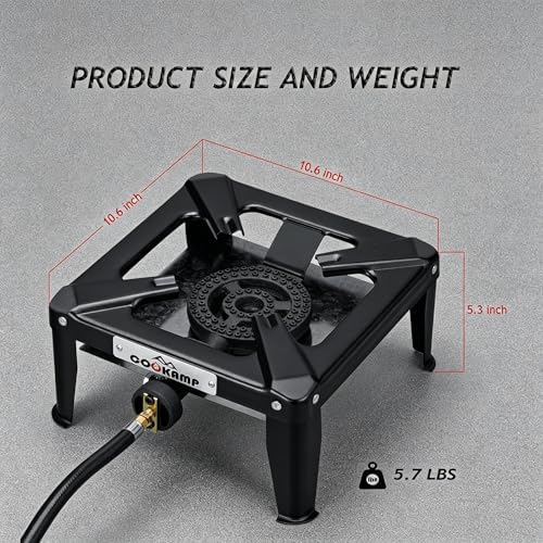COOKAMP Propane Burner for Camping,Outdoor Cooking,Seafood Boil &Home Brewing,Portable Gas Stove SA1210 - Image 4